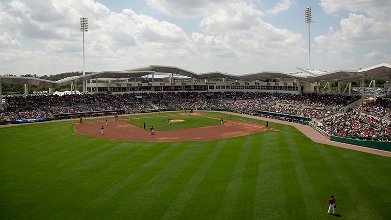 (Photo by Maddie Malhotra/Boston Red Sox) Boston Red Sox baseball spring training at JetBlue Park at Fenway South.