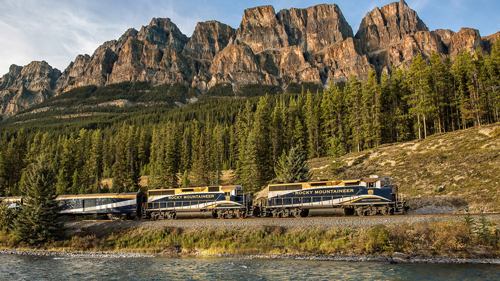Rocky Mountaineer in Banff National Park.