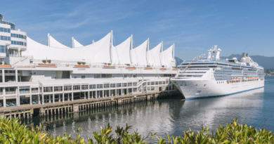 Cruise ship by Canada Place in Vancouver, BC