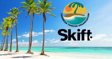 Skift + CTO's beachfront promo for the event, featuring their logos