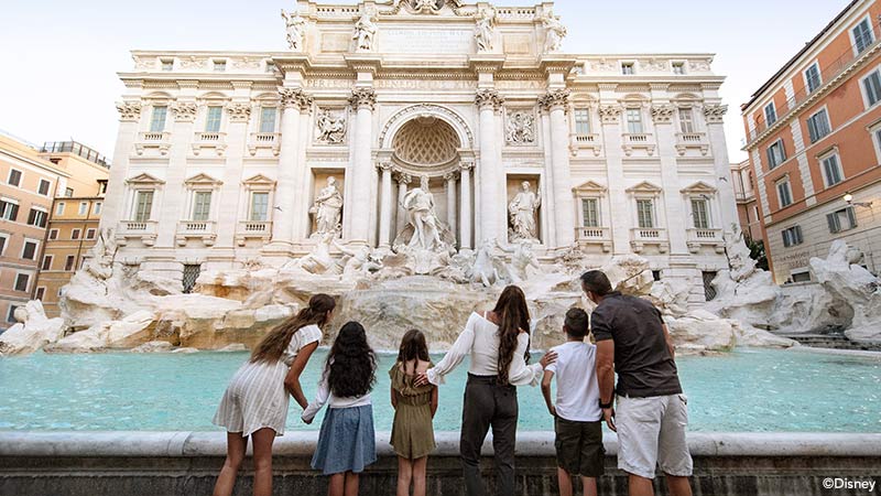 Family at Trevi Fountain