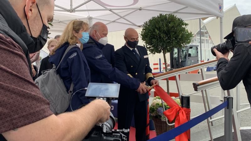 Oceania Cruises welcomed back guests in Copenhagen with a ribbon cutting ceremony