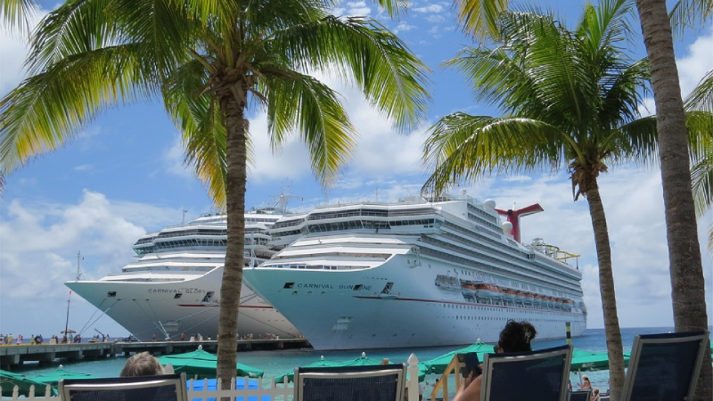 Two Carnival Cruise Ships in the Bahamas