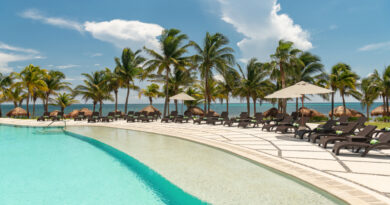 One of Hyatt Ziva Riviera Cancun's nine pools