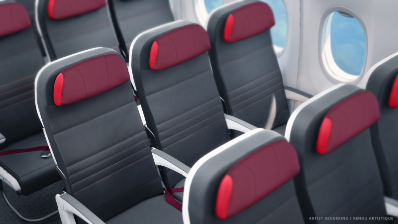 New Economy seats on Air Canada Rouge's new A321 Airbus
