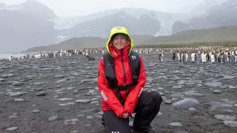 Solo traveller enjoying a Hurtigruten Expedition cruise to Antarctica.