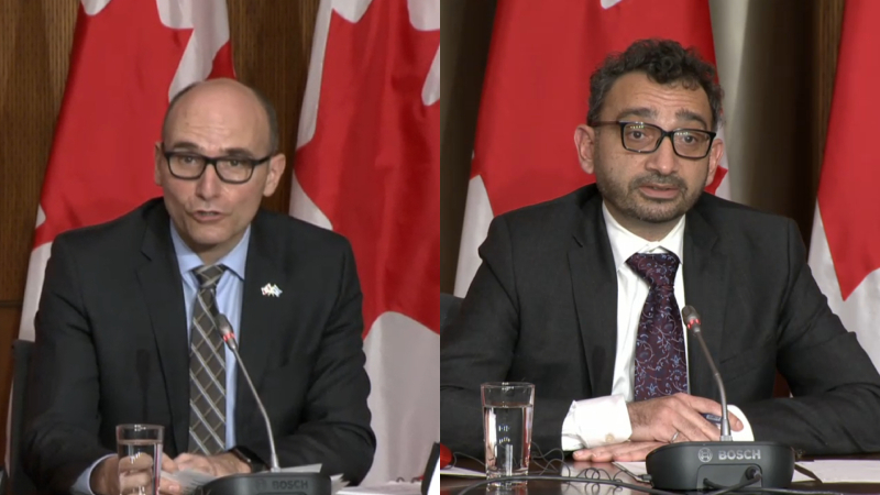Minister of Health, Jean-Yves Duclos (left) and Minister of Transport, Omar Alghabra (right).