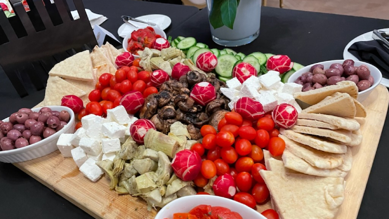 One of the colourful mezze platters at the Israel and Greece event March 31, 2022