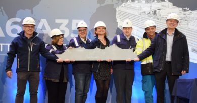 Steel-cutting ceremony for Royal Caribbean's upcoming Utopia of the Seas at the Chantiers de l’Atlantique shipyard in Saint-Nazaire, France.