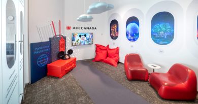 Walt Disney World 50th Anniversary-themed kid's room in Air Canada's Maple Leaf Lounge at YYZ