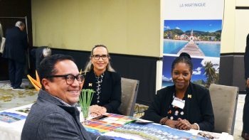 L-R: Marlon Moreno, BOLD Magazine; Karine Roy-Camille, Deputy Director Americas, Martinique Tourism Authority; and Muriel Wiltord-Latamie, Director Americas, Martinique Promotion Bureau.