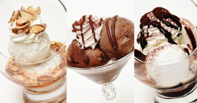 Some of Princess Cruises' gelato flavours (L-R): Affogato All'Amaretto, Nutellone, and Affogato Al Frangelico