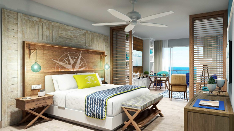 Oceanfront Paradise Swim-Up Studio suite at the Margaritaville Island Reserve Riviera Maya.