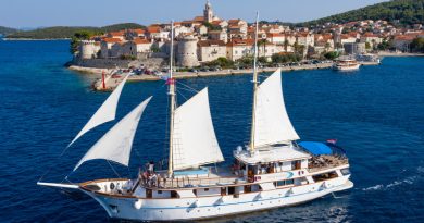 Riviera River Cruises' MS Mendula off the coast of Korčula.