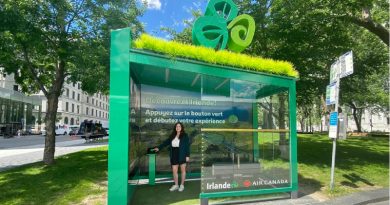 Tourism Ireland and Air Canada's "Press the Green Button" bus stop.