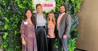 Left to right: Mackenzie Comerer, Senior Media Relations Manager · Visit St. Pete Clearwater; Meagan Dougherty Lowe, Public Relations Director, VISIT FLORIDA; Erin Cramer, Public Relations Account Executive, VISIT FLORIDA; and Aaron Wodin-Schwartz, Senior Vice President Public Affairs, Brand USA