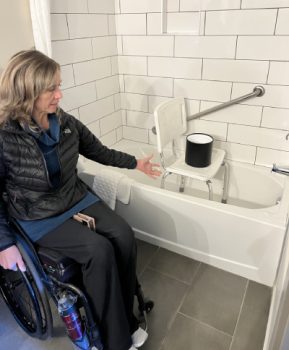 Touring accessible room with Sonja Gaudet, Paralympic Gold Medalist 