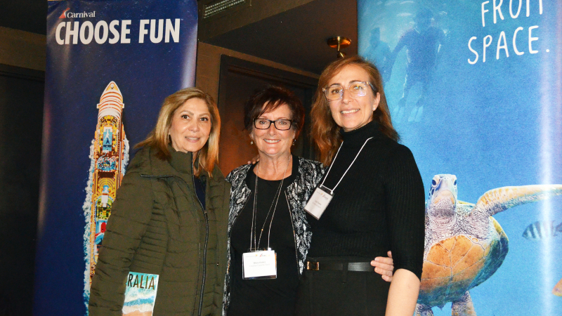 L-R: Maryam Safarpour, WorldLink Travel Inc.; Allana Haines, Creative Travel & Tours; and Carla D'Andrea, Eastern Canada Account Manager, VoX International.