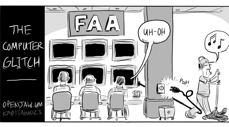 cartoon about FAA outage