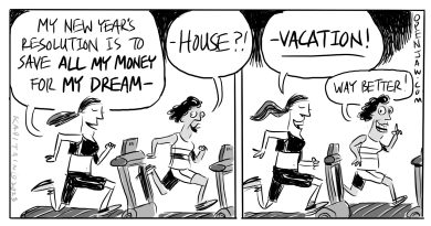 Cartoon about new year's resolutions