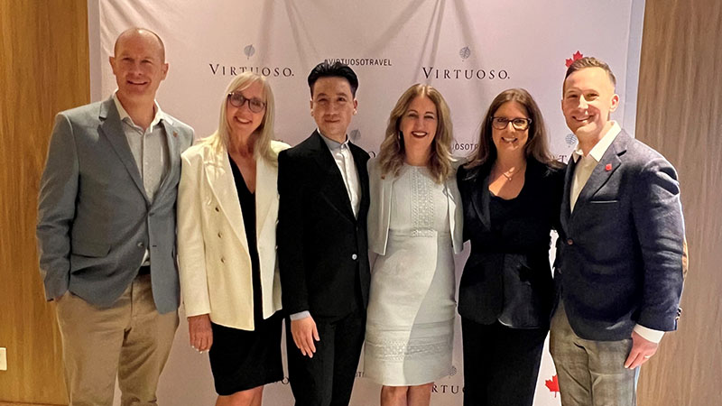 L to R : James Allen, Account Manager, Member Relations, Canada. Denise Harper, Director, Partner Relations. Augustine Kwong, Member Relations. Una O’Leary, General Manager, Canada. Anna Judek, Director, Marketing Canada,Ryan Fraser, Marketing Manager. Photo Courtesy Virtuoso
