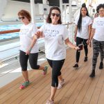 Passengers participating in Holland America Line's On Deck for a Cause charity walk.