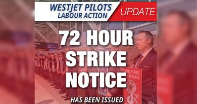WestJet Pilots Issue Strike Notice