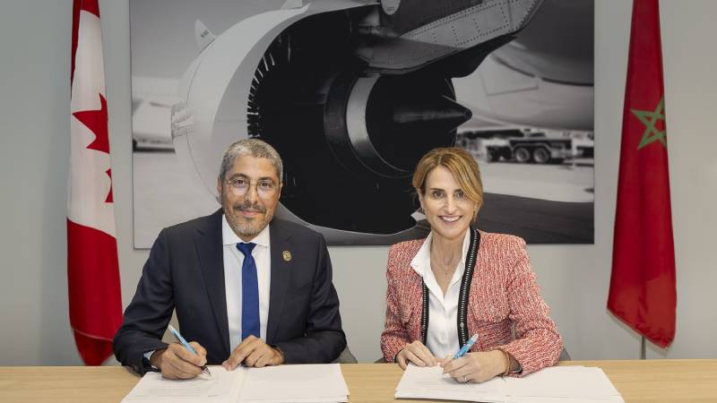 Adel El Fakir, CEO of the Moroccan National Tourism Office. with Annick Guérard, President and Chief Executive Officer of Transat. 