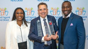 L to R: Donna Nixon of Sandals & Beaches Resorts and C.J. Smith, Director of Sales were on hand to officially present the awards. TTAND Photo