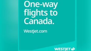 WestJet One way Flight to Canada