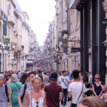 A crowded street in Bordeaux, France. Jim Byers Photo