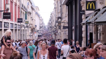 A crowded street in Bordeaux, France. Jim Byers Photo