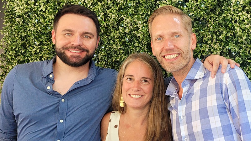 Tom Kerss, Carly Biggart and Anders Lindstrom, Head of PR and Comms for Hurtigruten in North America