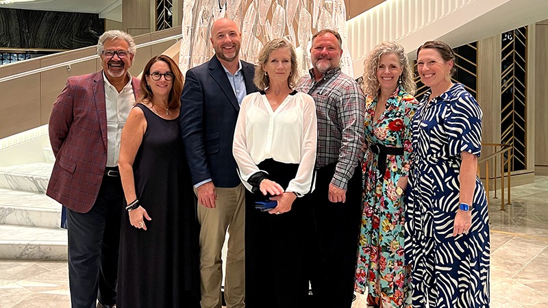 Pictured from left to right: Gerard Bellino, Joelle Goldman, Stephen Smith, Vivienne Kouba, Rene Schneeberger, Julie Skinner and Rebecca Adams