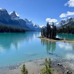 The iconic Spirit Island can be seen on a Maligne Lake boat tour