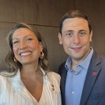 Air Canada sommelier Genevieve Piche with Air Canada Vice President Mark Nasr.