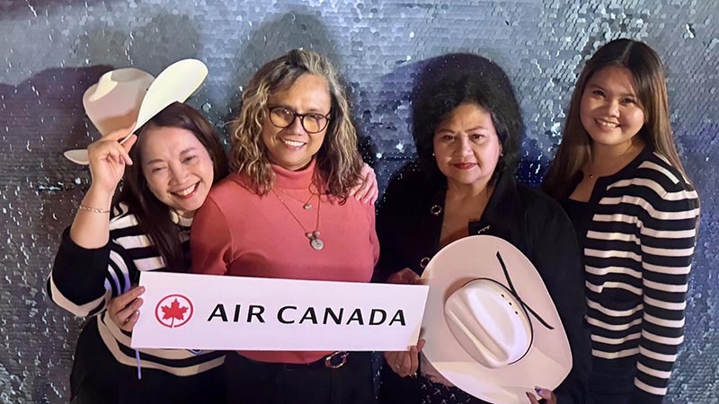 Having a little fun at the Air Canada/ Guatemala event.